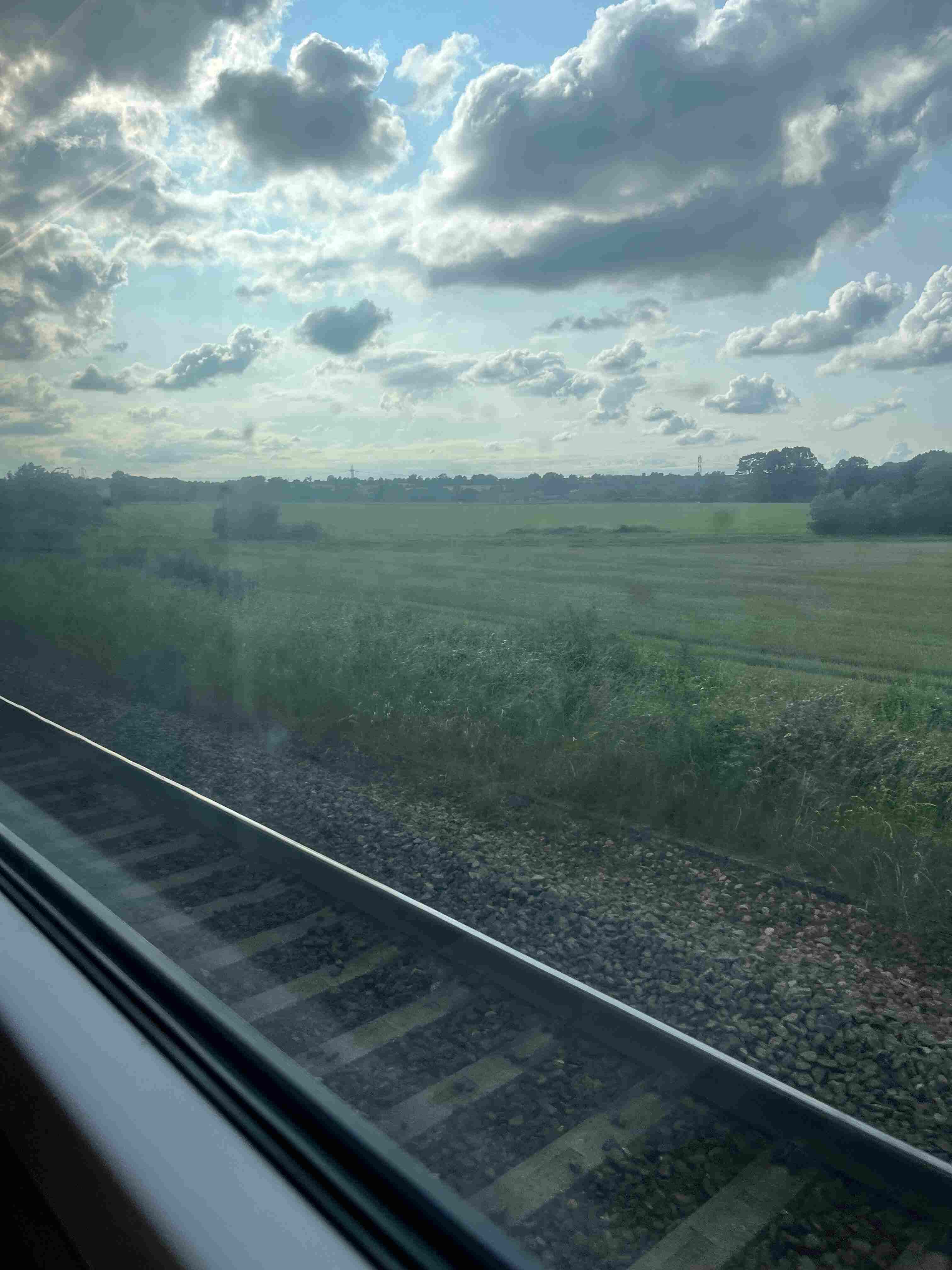 On the train from London to Glastonbury Festival