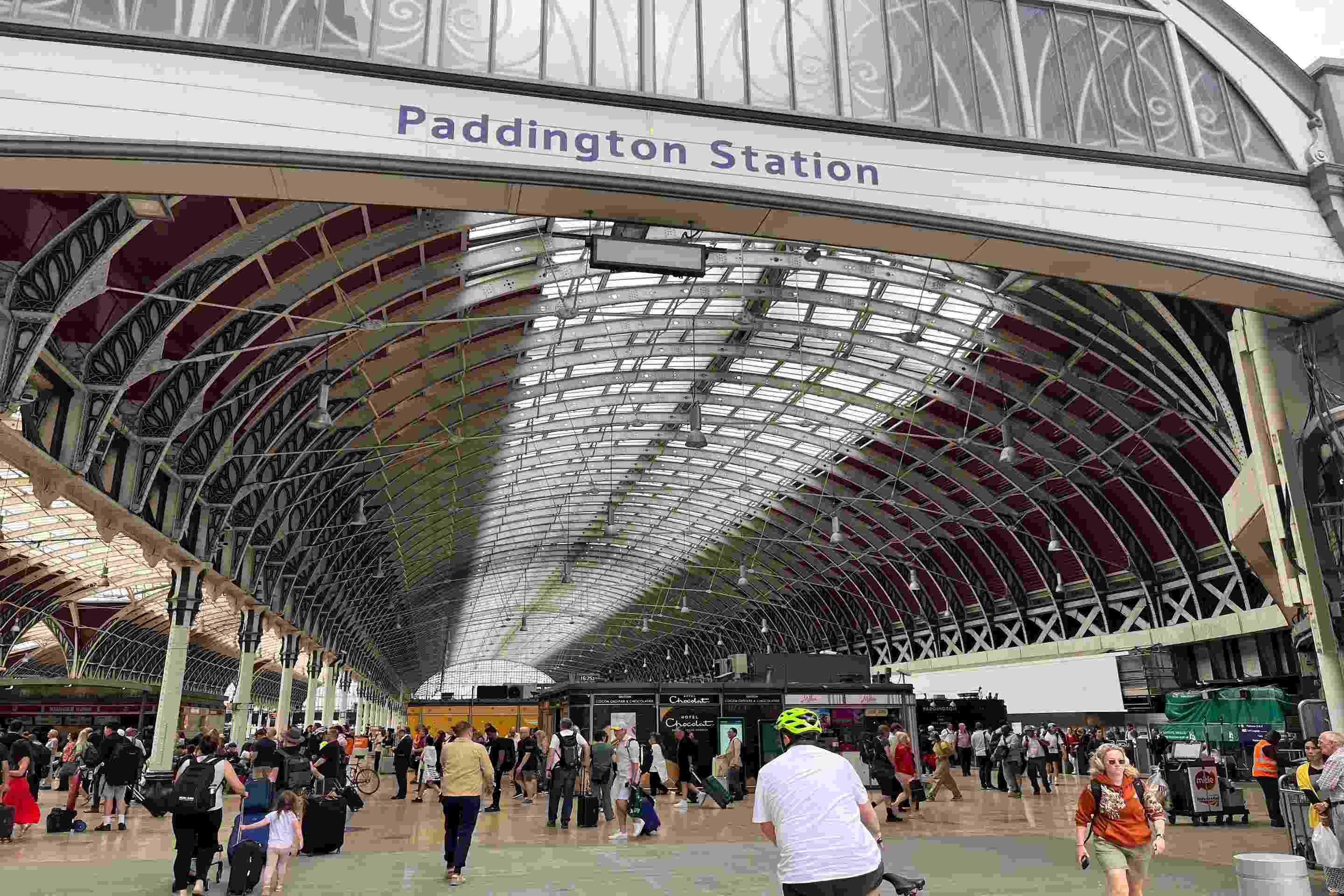 External view of Paddington Station in London